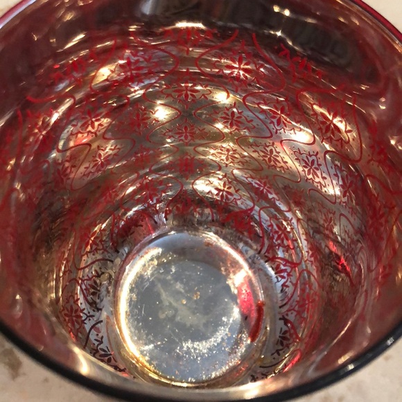 Red glass candle holders - Picture 3 of 4